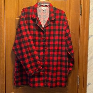 Pajama shirt in lumberjack red and black